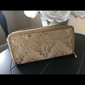 Gold zipper wallet